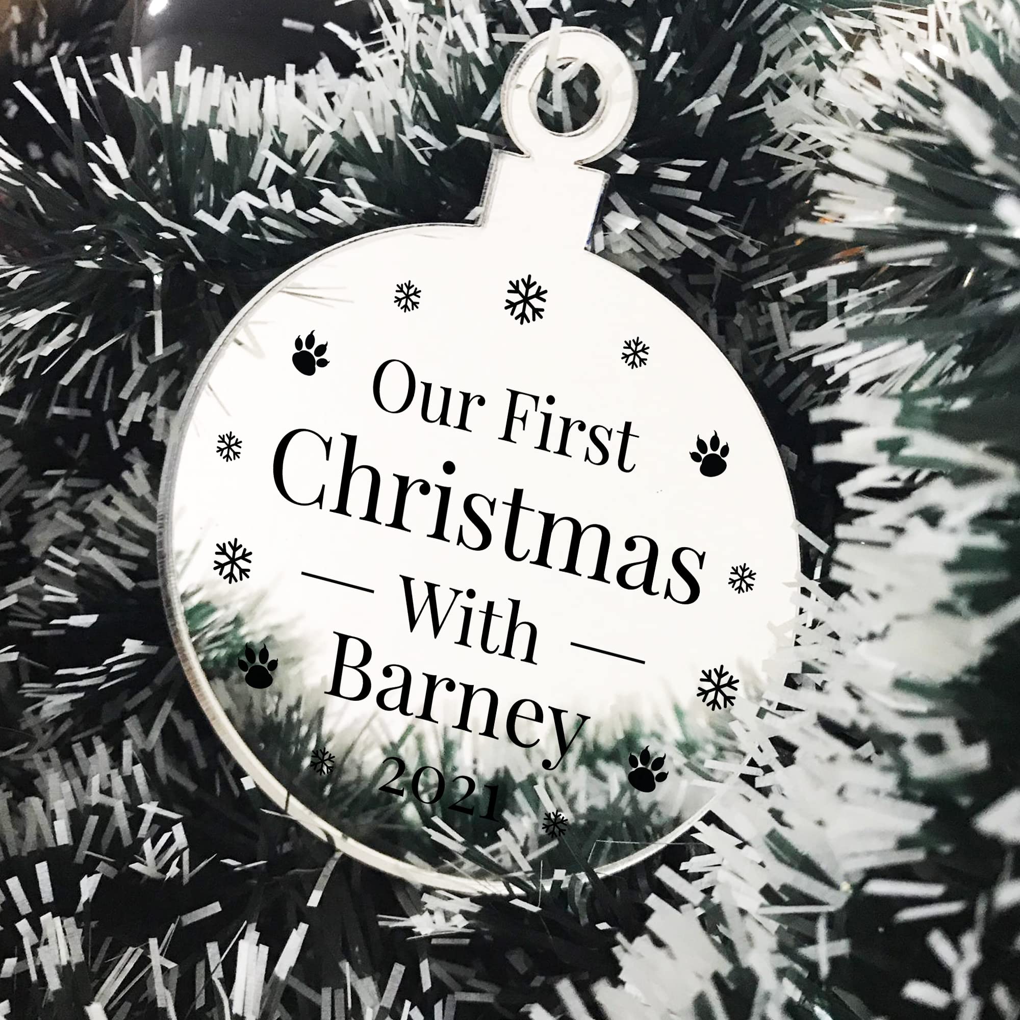 First 1st Christmas Bauble For Dog Cat Personalised Tree Decoration Keepsake
