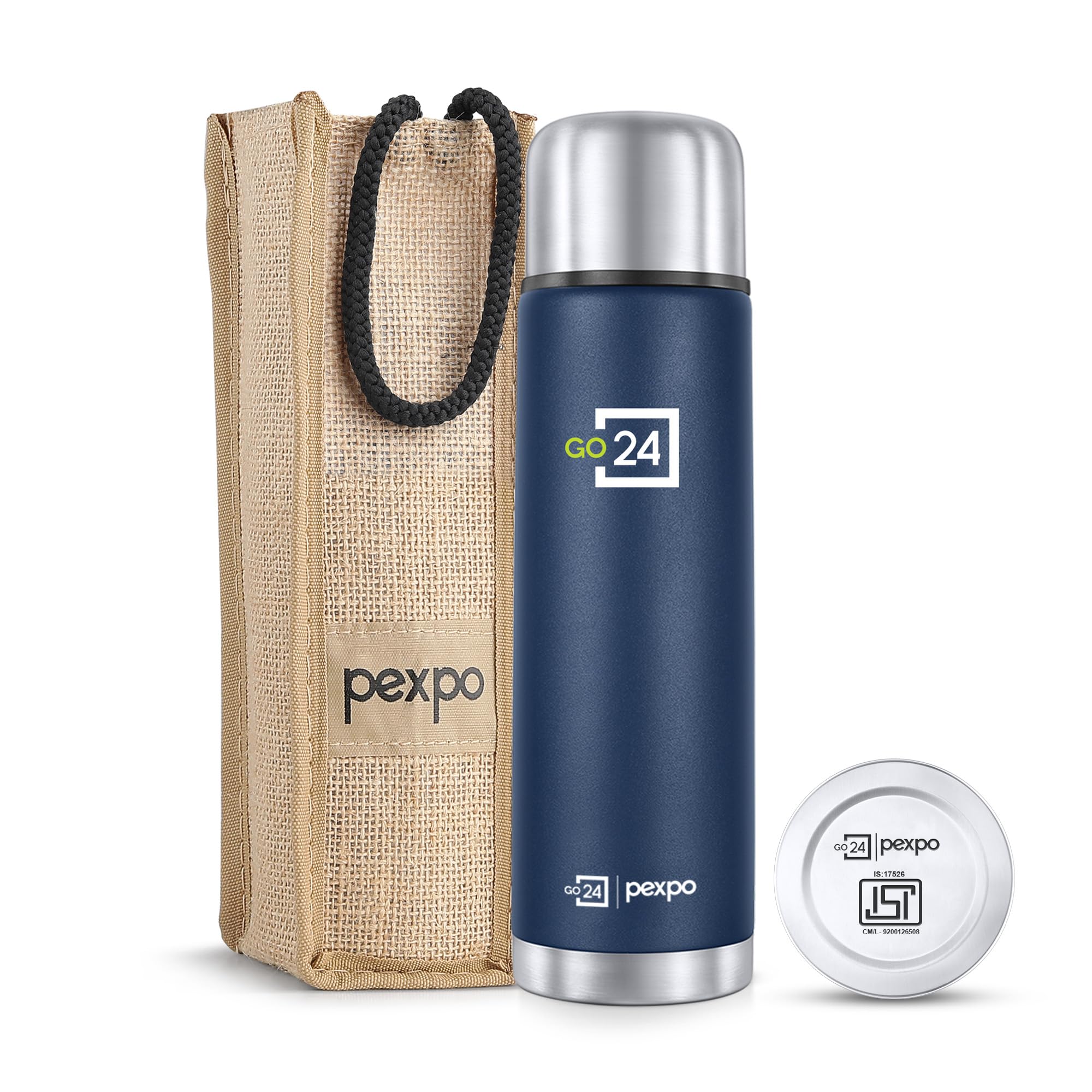 Flamingo Stainless Steel Water Bottle - Denim Blue -1 Flamingo Stainless Steel Water Bottle - Denim Blue -1
