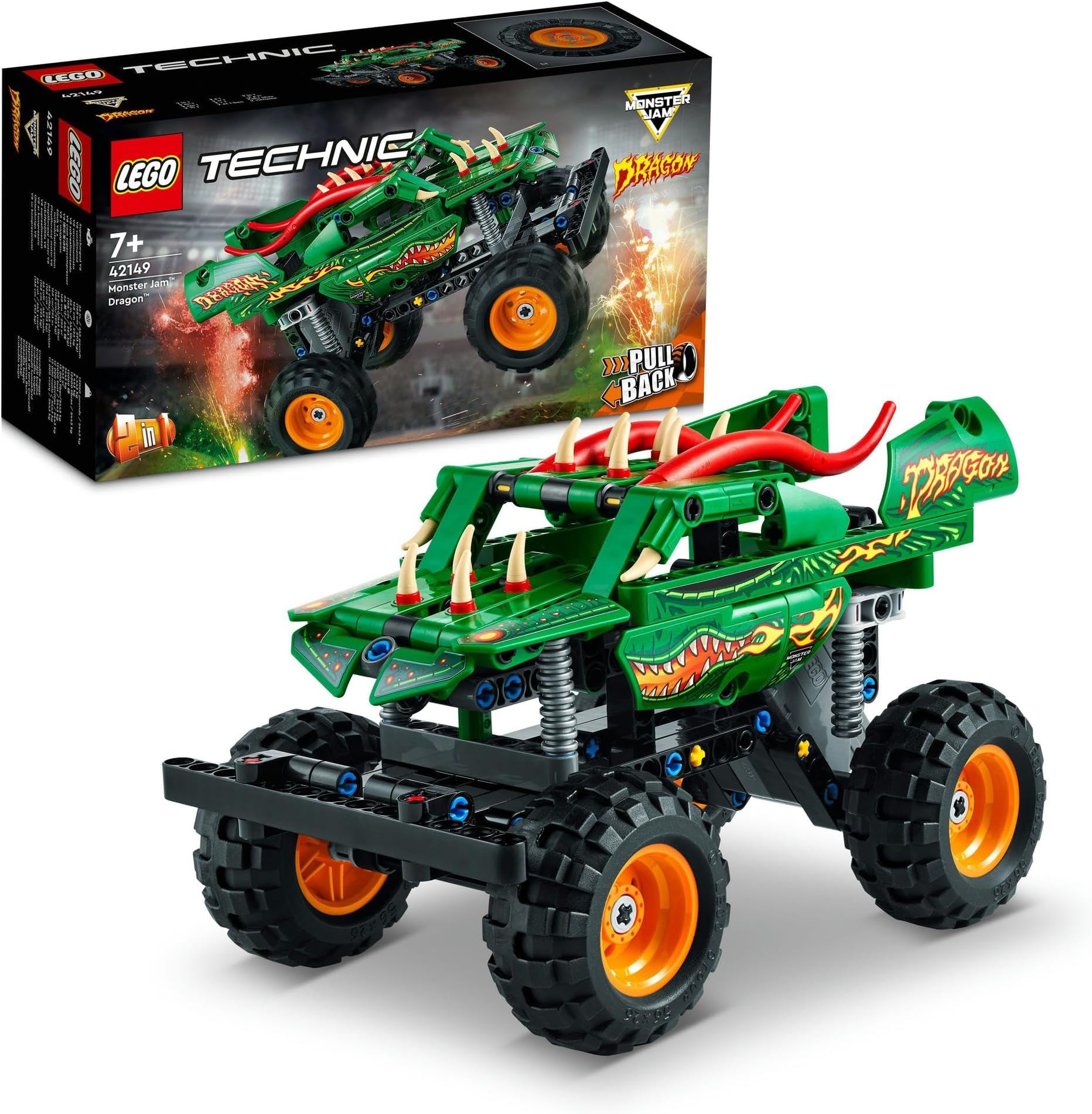 Lego Technic, Monster Jam(TM) Dragon(TM) 42149 Toy Block Present, Vehicle, For Boys 7+