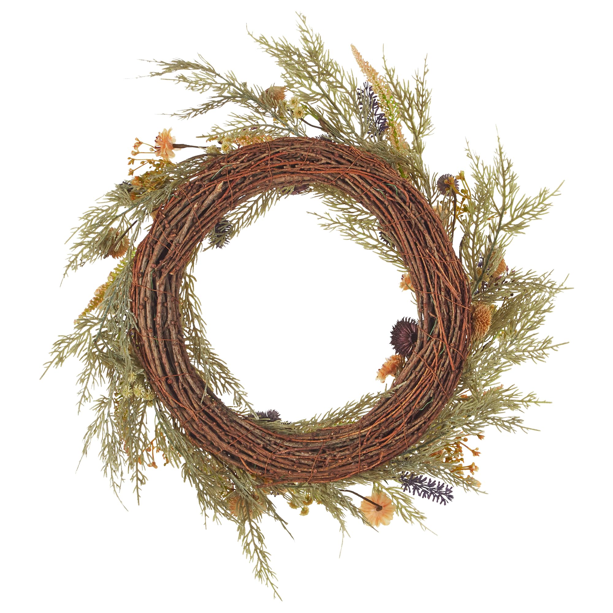 Dekokranz Türkranz grün mit Kunstblumen rund ø 45 cm Frühlings-Kranz Camrun