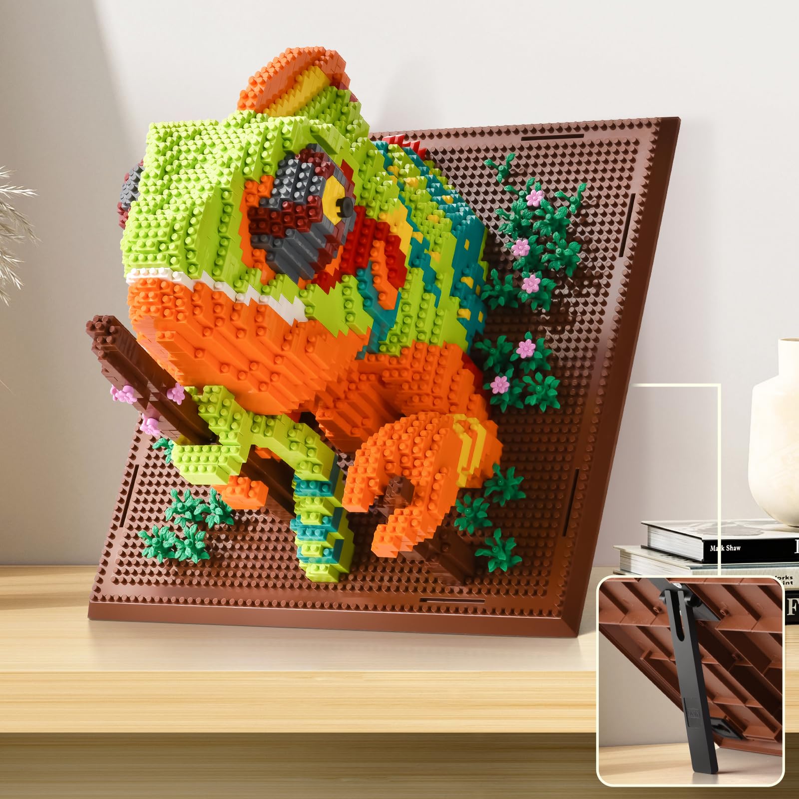 Juego de Mini Bloques de Construcción de Camaleón de Arte de Pared 3D - Lindo Mural de Animales de Micro Bloques de Construcción de Ladrillos, Kit de Manualidades de Ideas Creativas Juego de Mini Bloques de Construcción de Camaleón de Arte de Pared 3D - Lindo Mural de Animales de Micro Bloques de Construcción de Ladrillos, Kit de Manualidades de Ideas Creativas