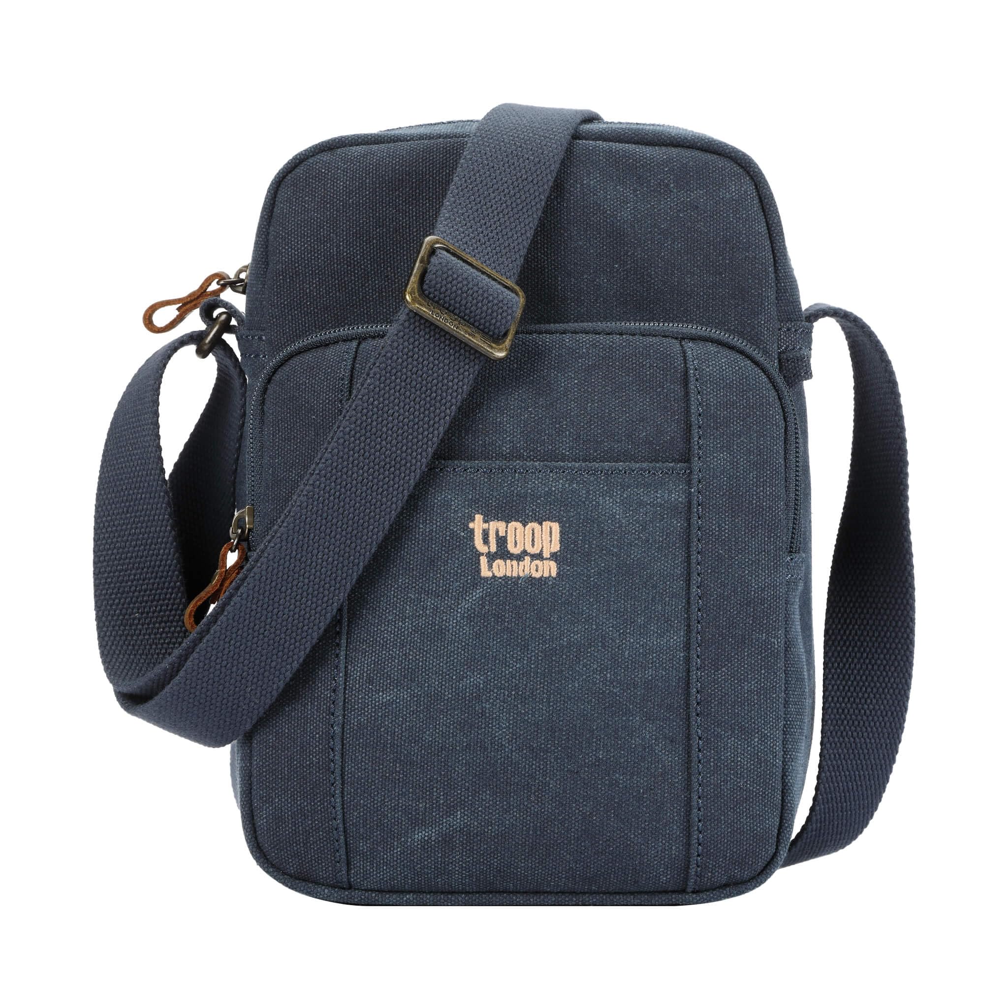 Troop London TRP0370 Classic Canvas Across Body Bag Denim