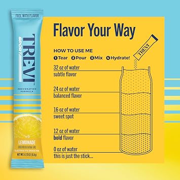 TREVI Sport Electrolytes Powder Packets Sugar Free Rehydration Lemonade