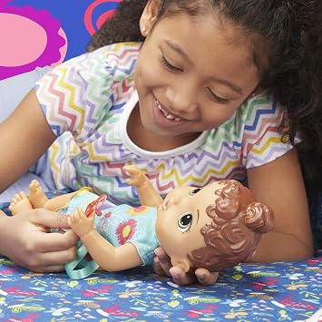 Baby Alive Baby Lil Sounds: Interactive Brown-Haired Baby Doll for Girls and Boys Aged 3 and Up, Makes 10 Sound Effects, including Giggles, Cries, Baby Doll with Dummy