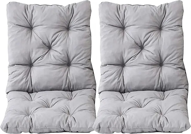 Coussins Haut Dossier HANKO pour Fauteuil Jardin, Lot de 2, Gris Clair