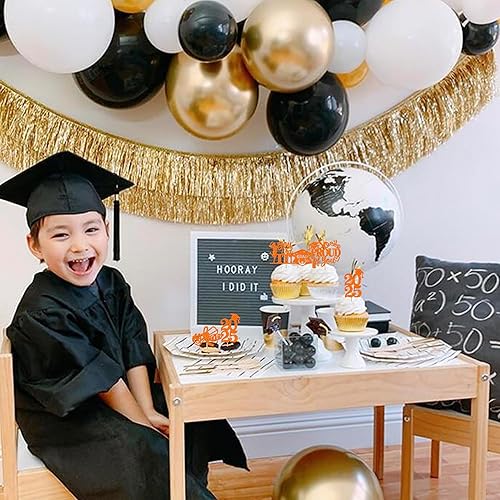 Miniatura 125 de Paquete de 24 adornos dorados para cupcakes de graduación 2025 con purpurina So Proud of You Done Diploma Graduation Cap Cupcake Picks Class of 2025