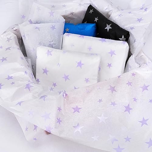 Miniatura 8 de MR FIVE Papel de seda de estrella a granel, 20 x 28 pulgadas, papel de seda de estrella para bolsas de regalo, papel de seda de estrella para