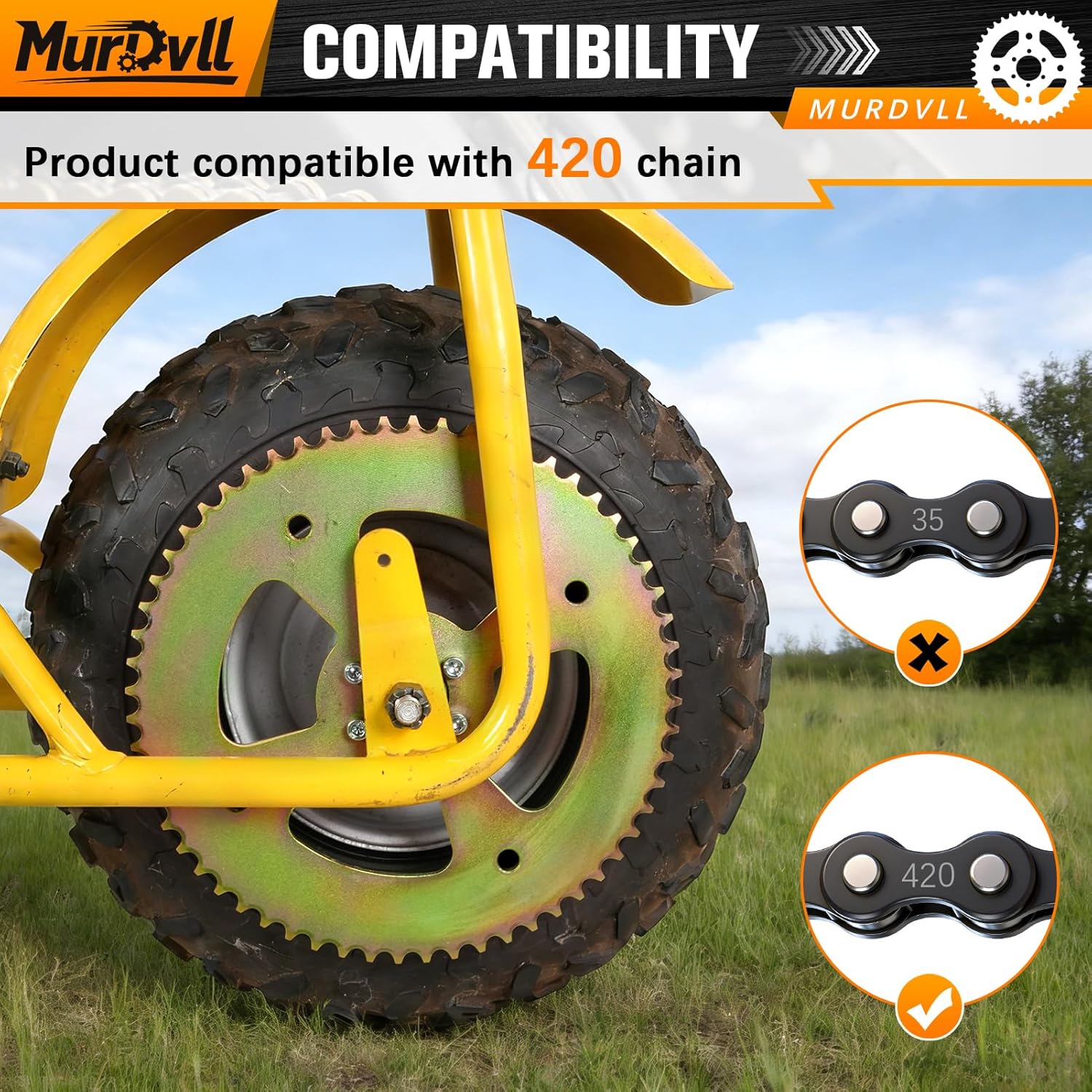 60T Rear Chain Sprocket # 40 41 420 for Coleman CT100U CC100X Mega Moto MMB80 105 Baja Doodle Bug DB30 Motovox MBX10 Mini Bike