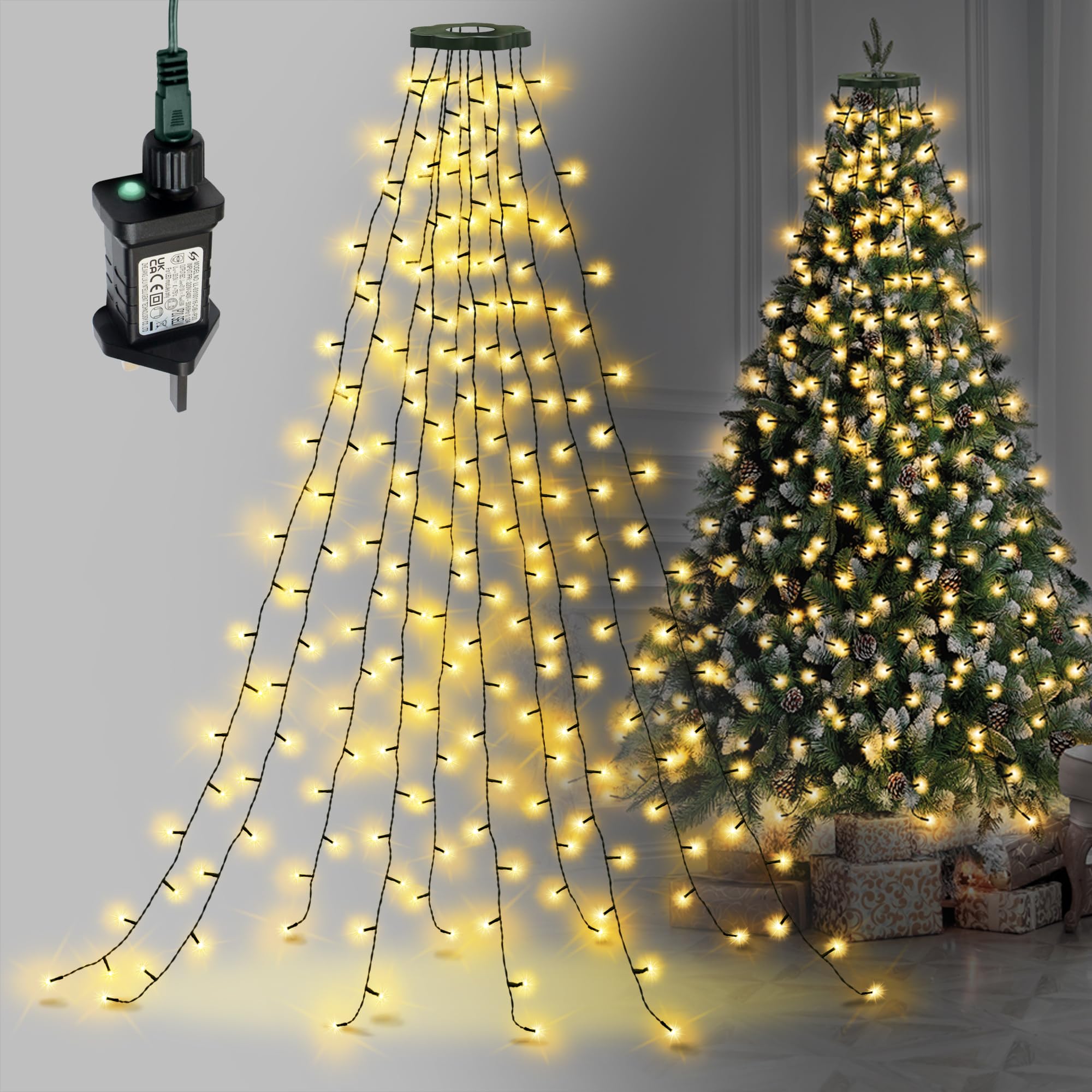 Netta Christmas Tree Lights 2.5M X 12 Strands 300 Leds Fairy LightsWarm from B&Q