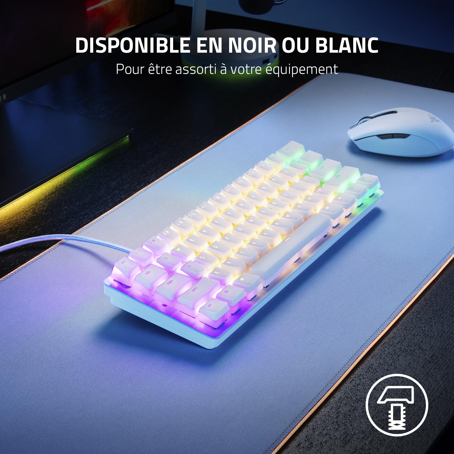 Razer Phantom Pudding Keycap Upgrade Set - Black rétroéclairage RGB Chroma, Cadran numérique Multifonction, Repose-Poignets Ergonomique