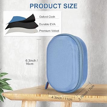 Hard Shell Case, Portable Waterproof Carrying Case for JBL Clip 4, Clip 5 Bluetooth Speaker - Blue