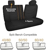 Vista 5 de Pariiaotin 3D Air Mesh Car Seat Cover Full Sets Washable and Breathable Premium Cloth Automotive Vehicle Seat Covers for Cars Interior, Universal