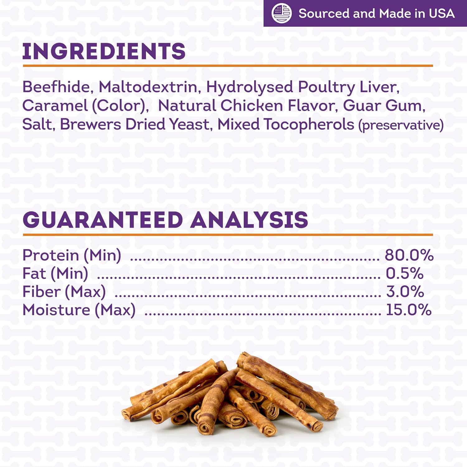 USA Beefhide Chip Rolls 5-6" Dog Chew Treats - Chicken Flavor, 22 Count/2 Pack