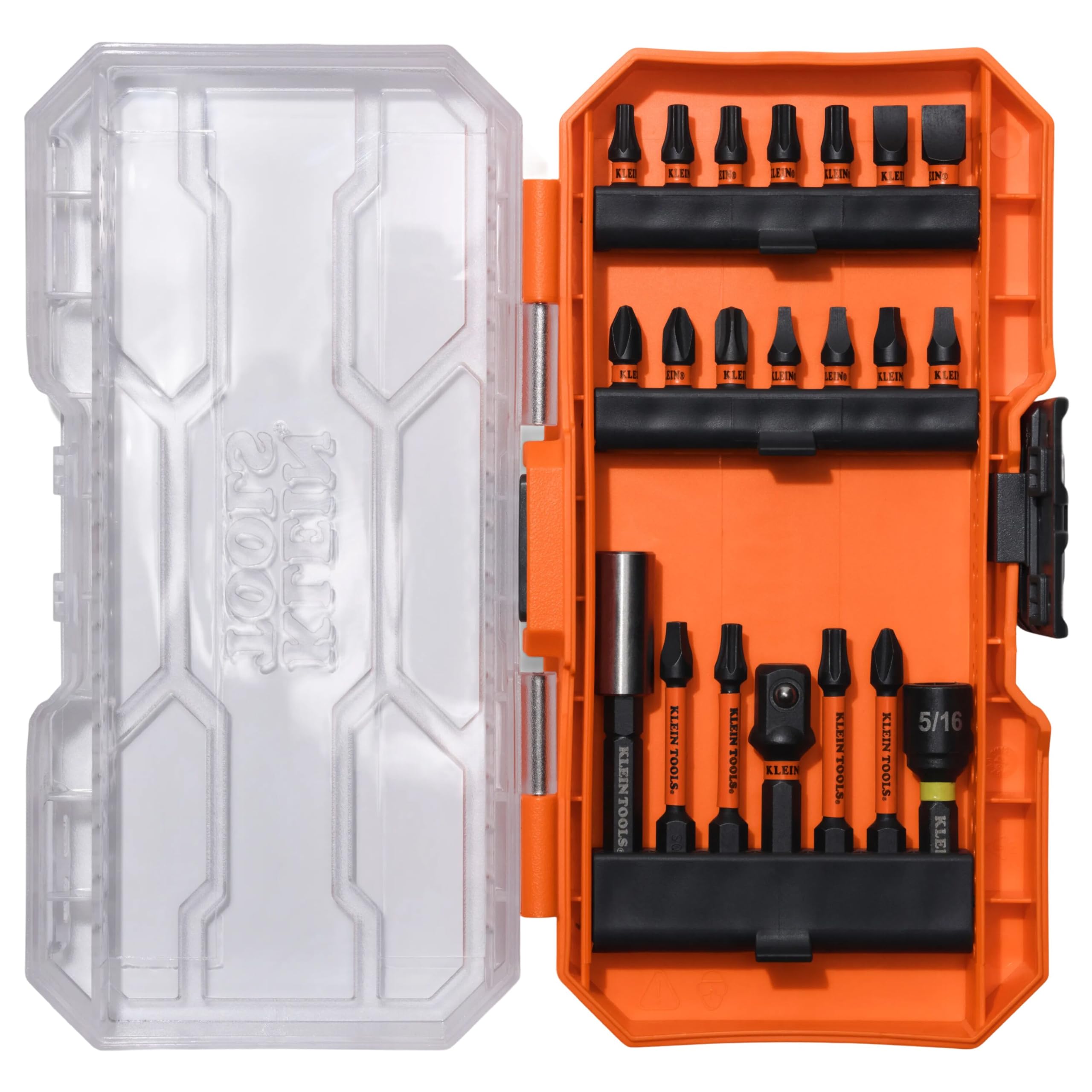 Klein Tools 33801B 21-Piece Impact Driver Bit Set, Impact-Rated Alloy Steel