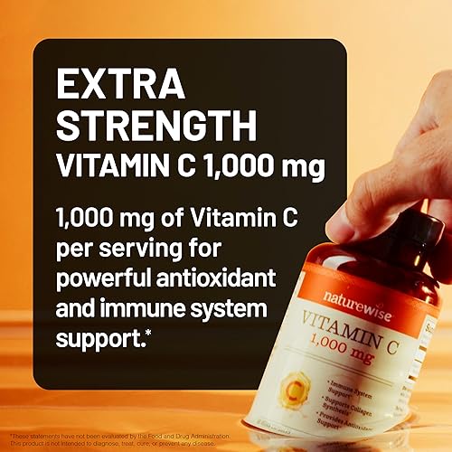 Miniatura 2 de NatureWise Cápsulas de vitamina C de 1000 mg  Vitamina C vegana extra fuerte para antioxidante diario y apoyo inmunológico  Sin OMG, fabricado en