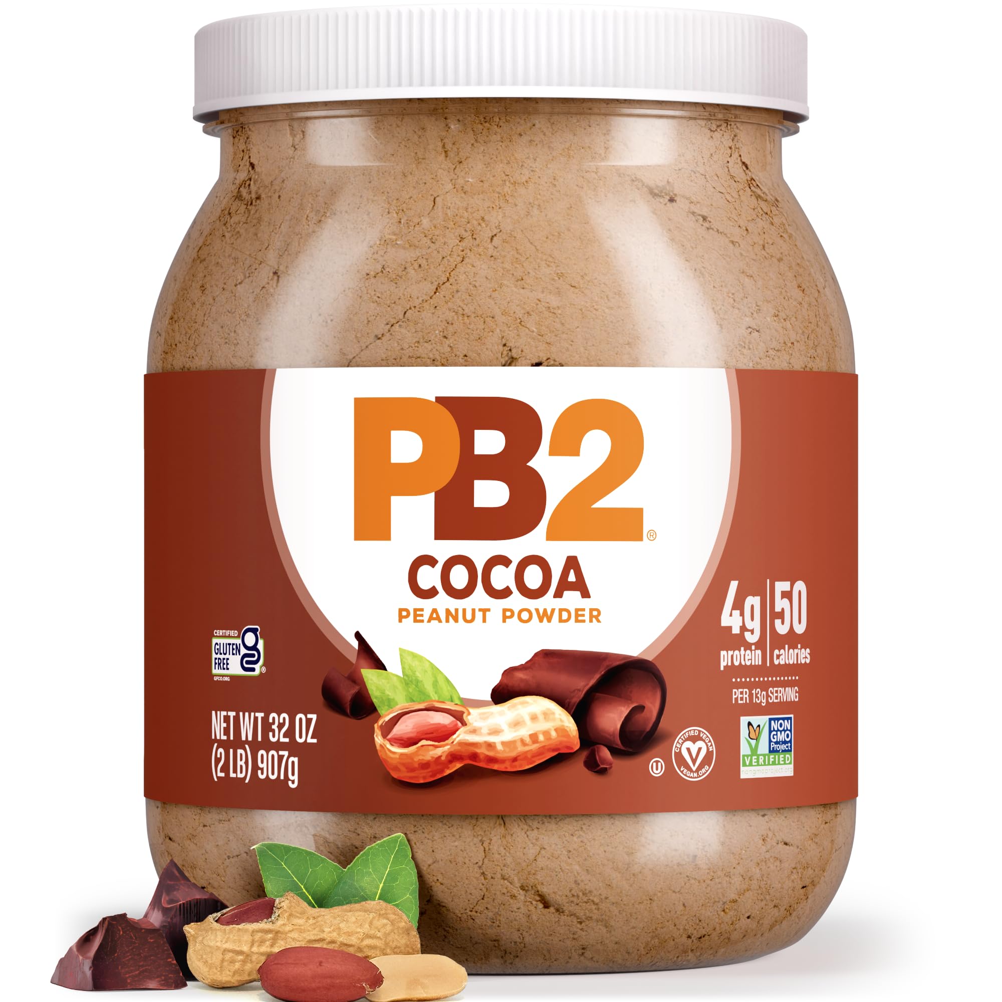 PB2 Foods, PB2, Peanut Powder With Cocoa, 16 oz (453.6 g) pack of 2