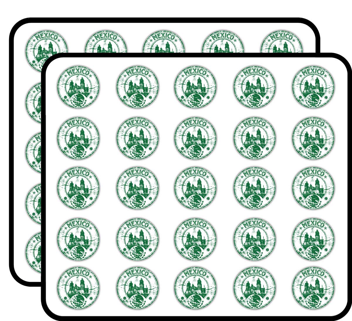 Mexico Grunge Rubber Travel Stamp Art Decor Sticker for Scrapbooking, Calendars, Arts, Kids DIY Crafts, Album, Bullet Journals 50 Pack