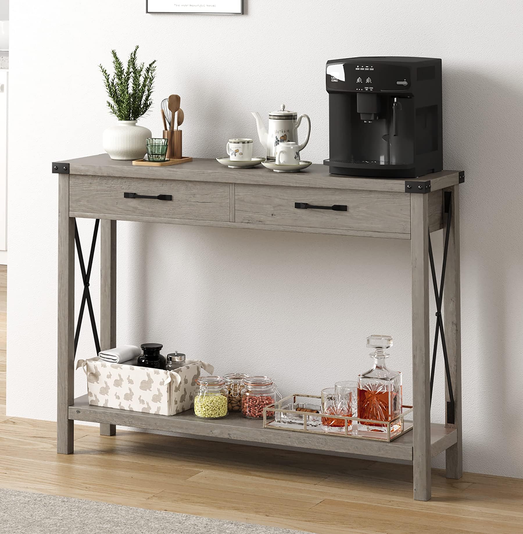 Amyove WCTD001 Farmhouse entryway Table, Grey