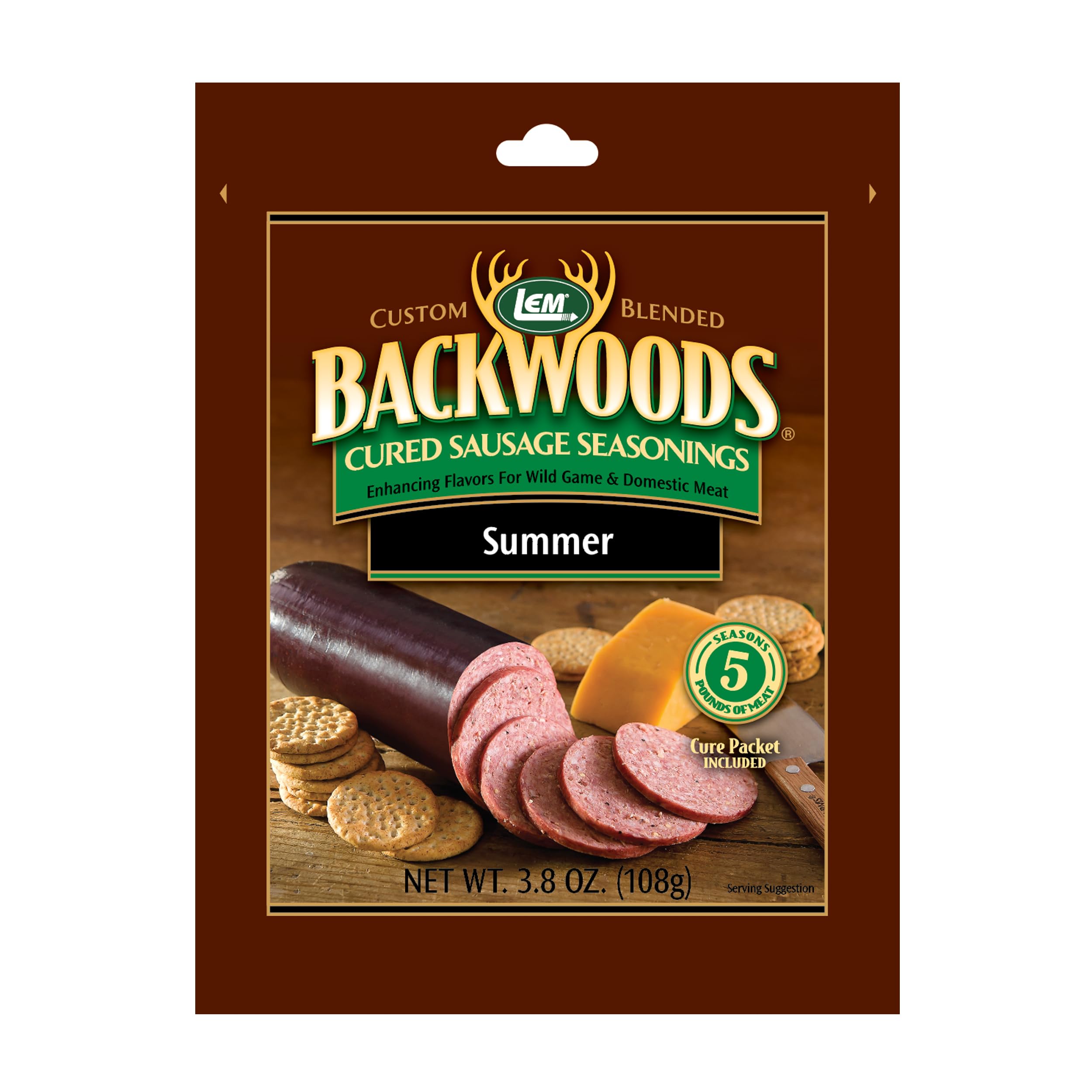LEM Backwoods Cured Sausage Seasoning with Cure Packet, Summer Sausage