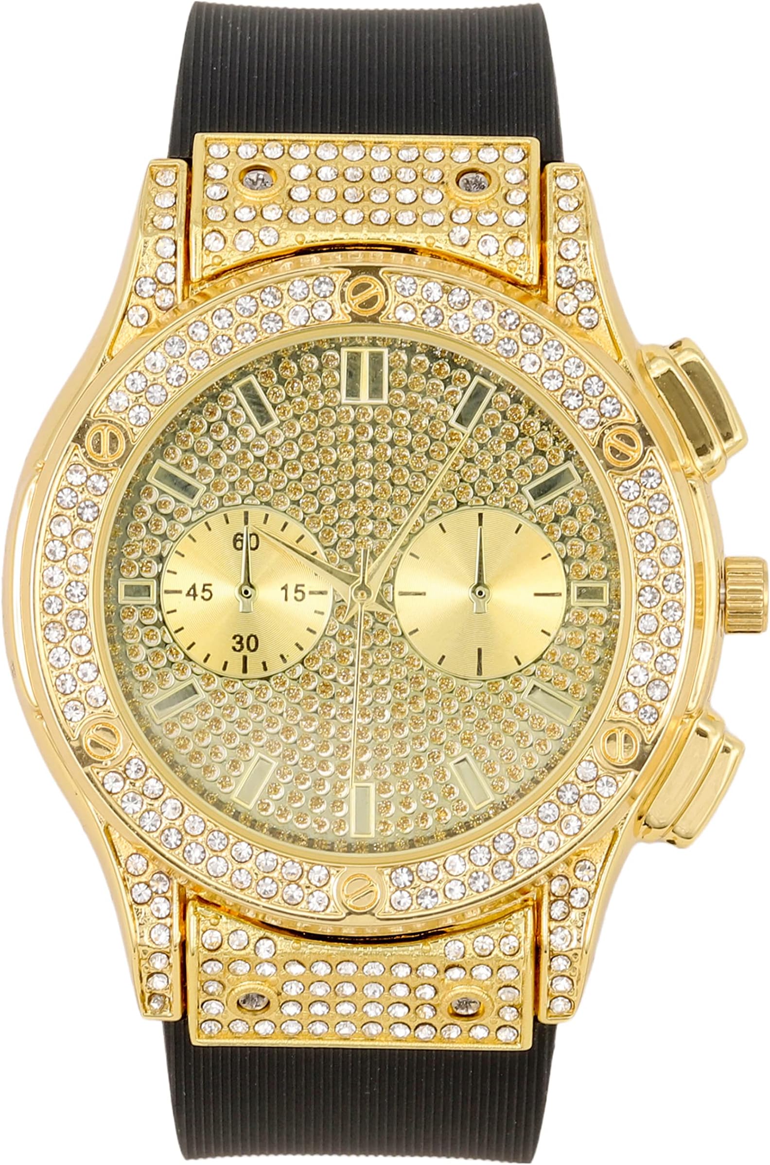 Charles RaymondBig Bling Watch Inspired by Hip Hop - Men's Iced Out Timepiece- Diamond Rhinestones on Blast - ST10311