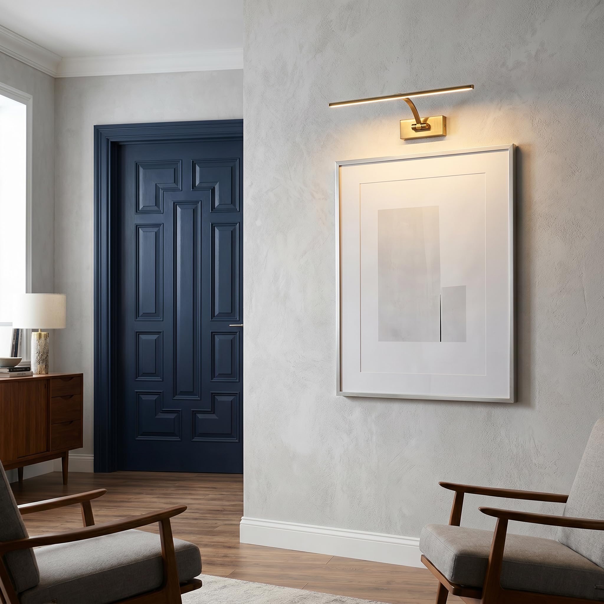 BARCELONA LED - Aplique de Pared LED 6W Ajustable. Iluminacuadros Moderno Luz cálida 2700K. Ángulo de 120°. Aplique de pared interior Bronce | Lámpara para Cuadros, Fotografías y Decoración Interior