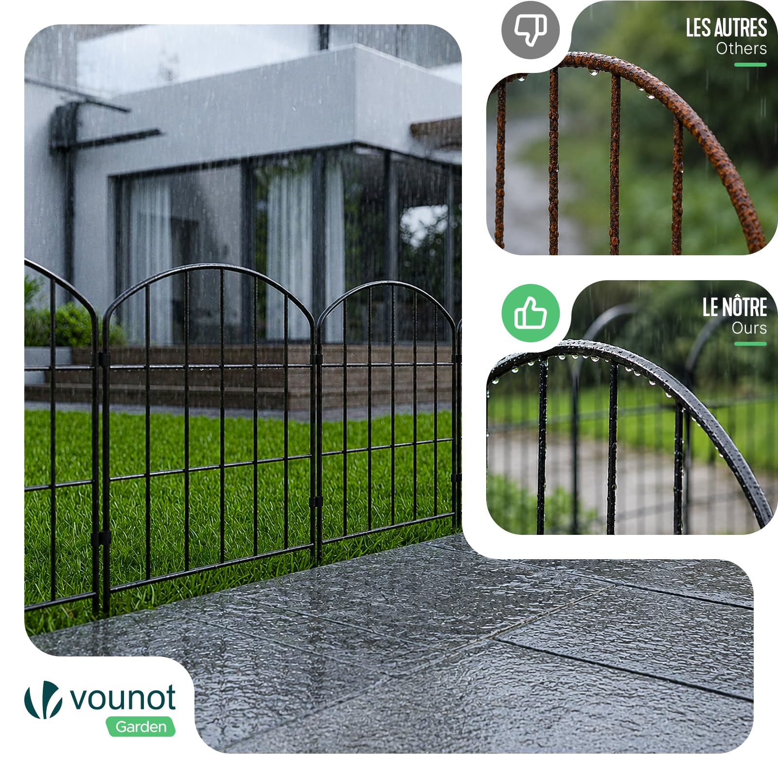 Set da 25 Recinzioni da giardino Nero