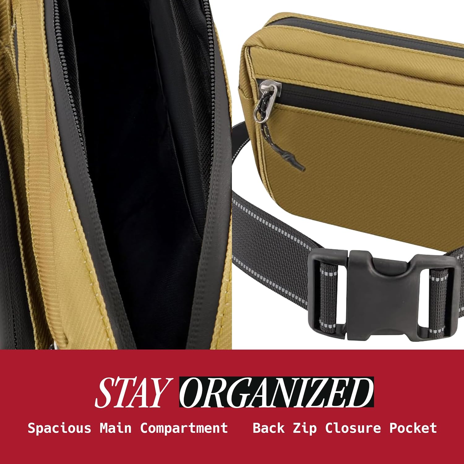 Element Posse Hip Pack, Fanny Pack Crossbody Belt Bag for Men and Women, Khaki