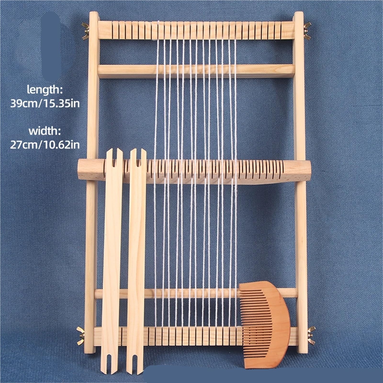 Cadre à Tisser en Bois Machine à Tisser et à Tricoter en Bois, Outil tricoté avec Cadre en Bois, Outils de Couture de Tapisserie et de Tapis à Pampilles de décoration, 1 pièce(39 * 50 cm)