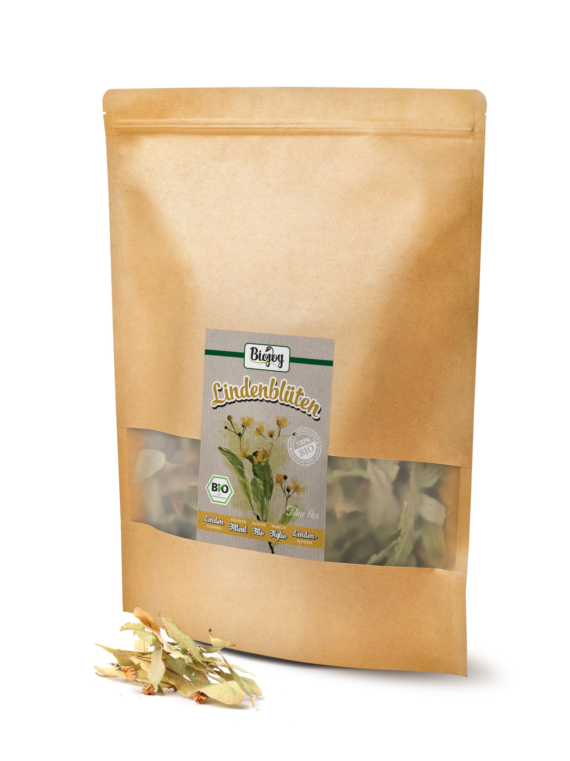 Biojoy Fiore di Tiglio BIO (250 g), Tisana di Tiglio, qualità naturale (Tiliae flos) (Confezione da 2)