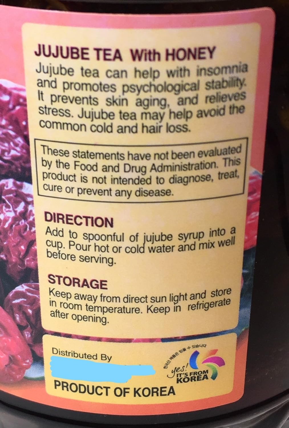 Haioreum Jujube Tea With Honey - Energize With Korean Sweet Jujube - Product of Korea 2.2 lb