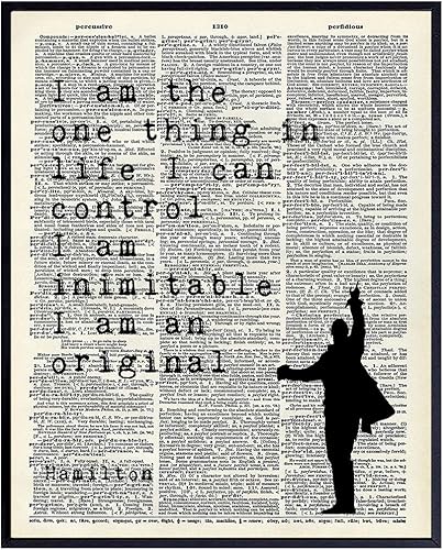 Hamilton - Mercancía motivacional musical  Regalos Hamilton  Juego de póster de decoración de pared con letras de 8 x 10  Lin Manuel Miranda citas
