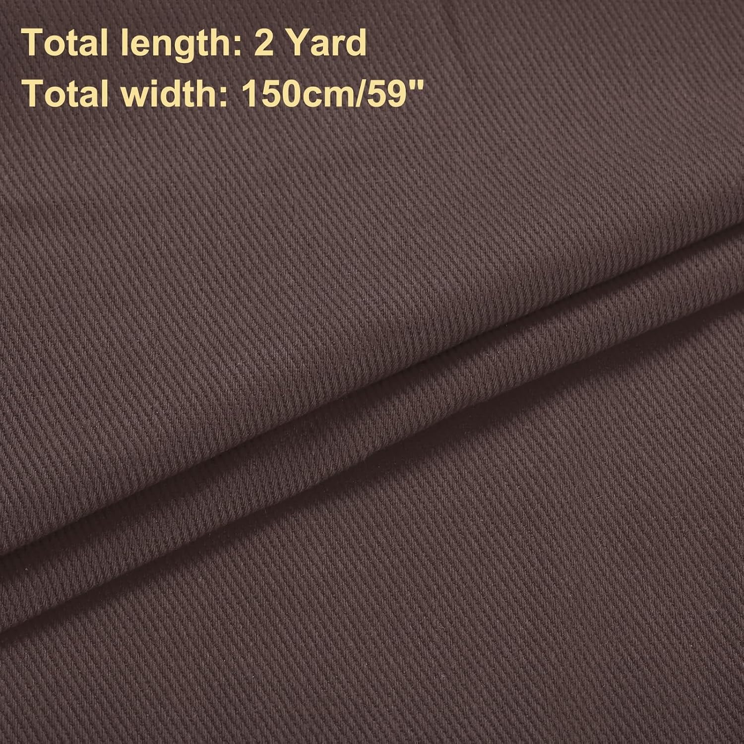 MECCANIXITY 12OZ Denim Fabric, 59 Inch Cotton Denim Material 2 Yard by The Yard for Sewing Quilting Clothes Fabric DIY Craft, Dark Coffee