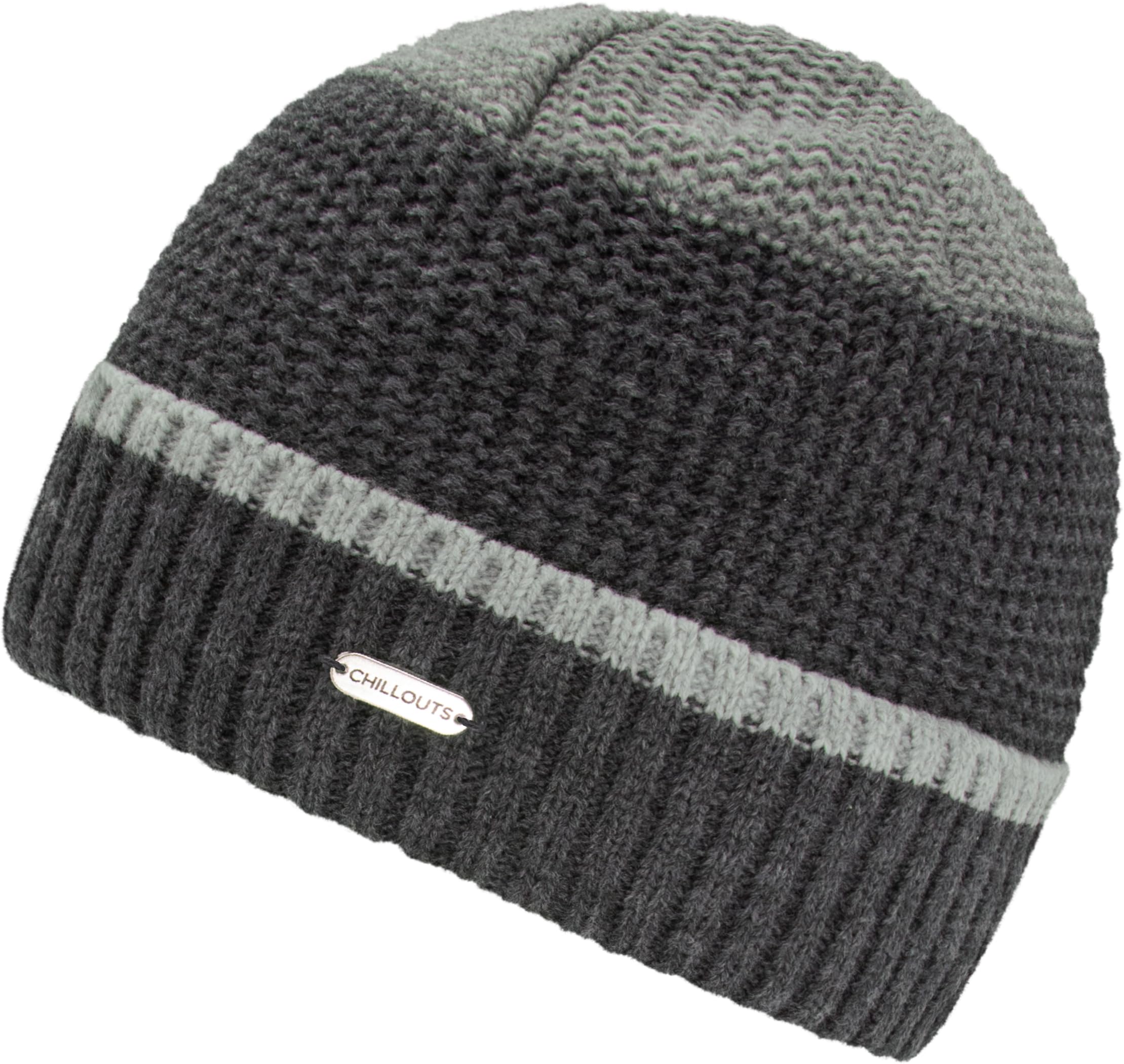 Chillouts Men's Grey Contrast Colour Beanie Hat Knit (One Size - )