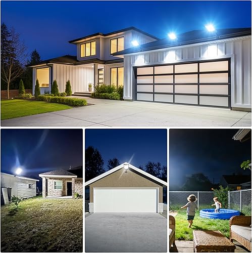 Miniatura 8 de 4000W Solar Lights Outdoor, 6500K Solar Street Light IP66 Waterproof, Solar Security Flood Lights Motion Sensor with Remote Control for Yard,