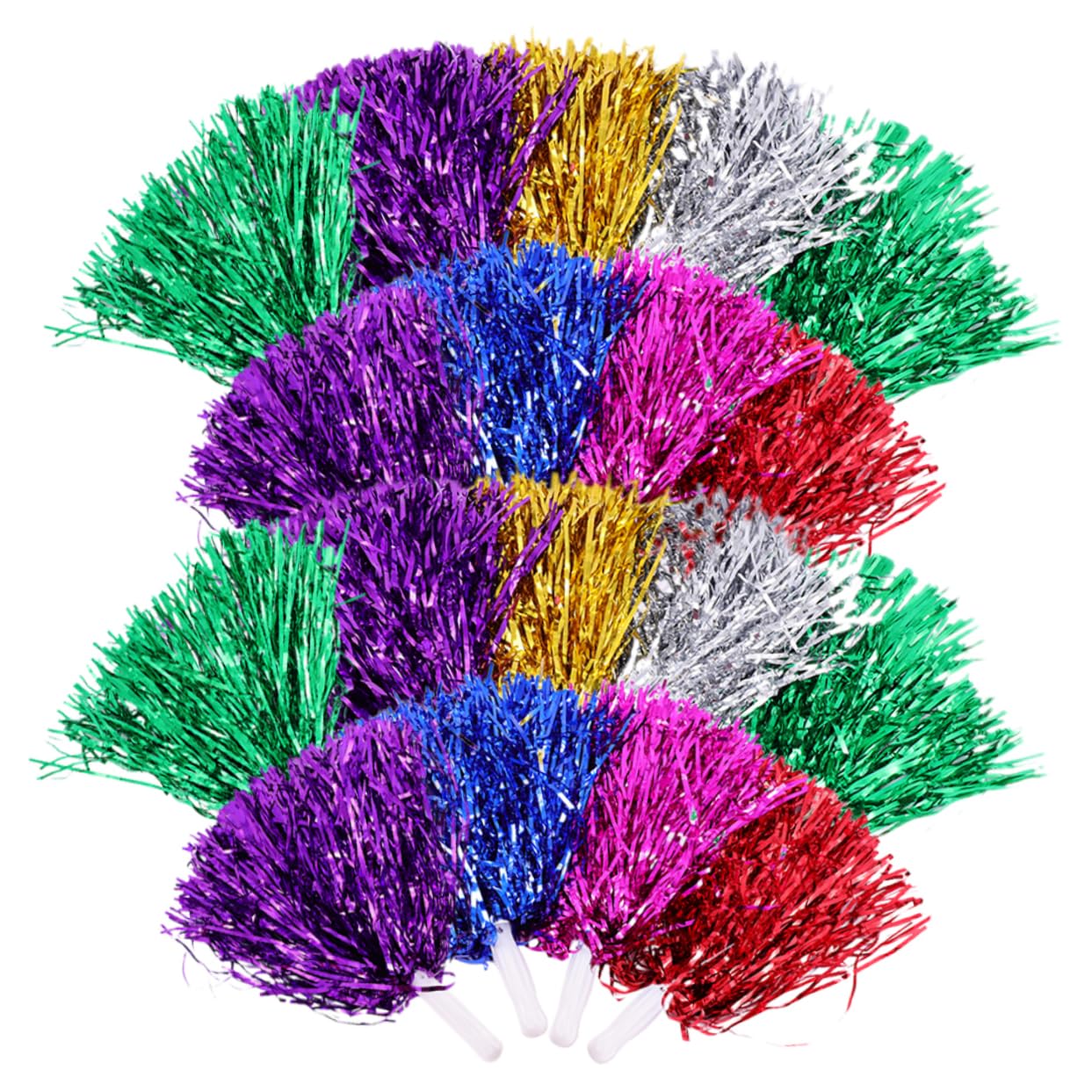 GRIRIW 18Pcs Cheerleading Pom Poms Decorative Cheer Props for School Sports Events Use Easy to Use Handle Design for Dance Routines and Team
