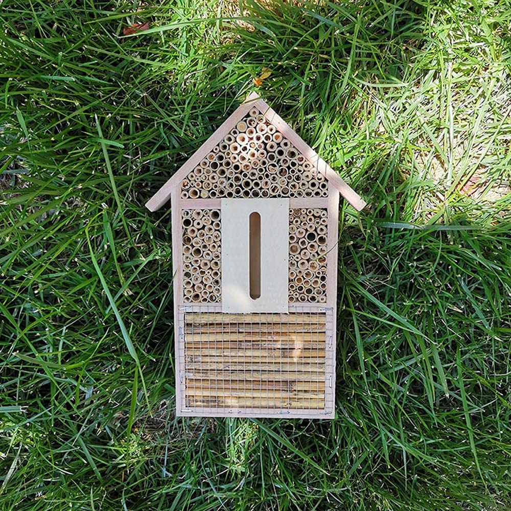 Hoteles de madera multi al aire libre del insecto de la calidad multi del hotel de la casa de la abeja de gran tamaño para Mariposas, escarabajos, colmenar-Tamaño 29,5 x 15 x 4 cm