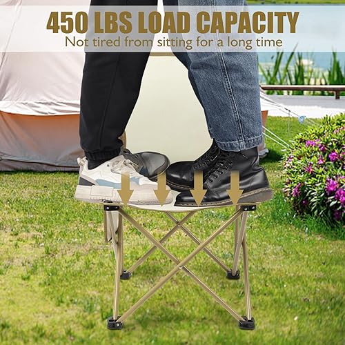 Miniatura 4 de LING RONG Sillas de camping adecuadas para adolescentes, silla de camping plegable ultraligera, bolsillos ricos, campamento al aire libre, playa,