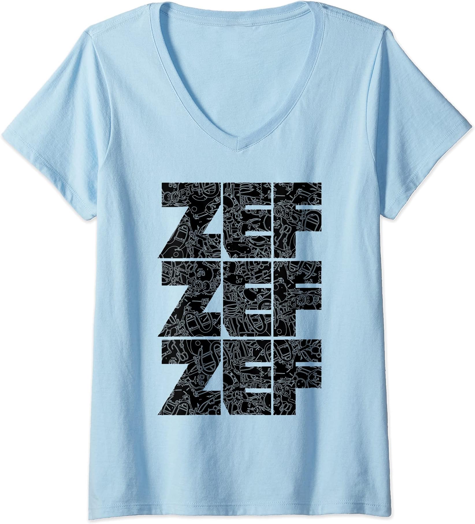 Womens Zef Zef Zef Die Freeky V-Neck T-Shirt