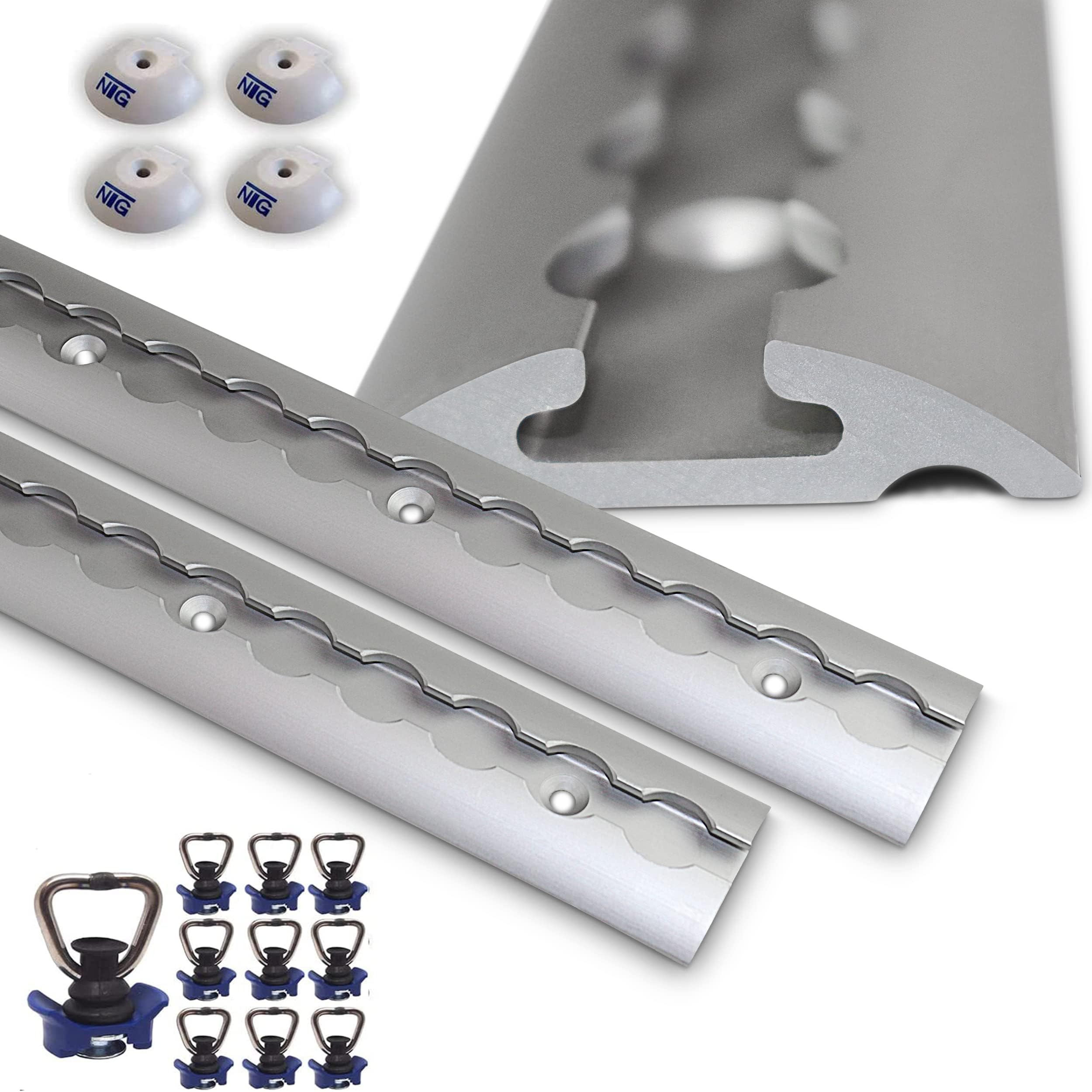 Airlineschienen 2-tlg. 30cm - Aluminium Zurrschienen Mit Endkappen | Für LKW & Wohnmobile Ladungssicherung