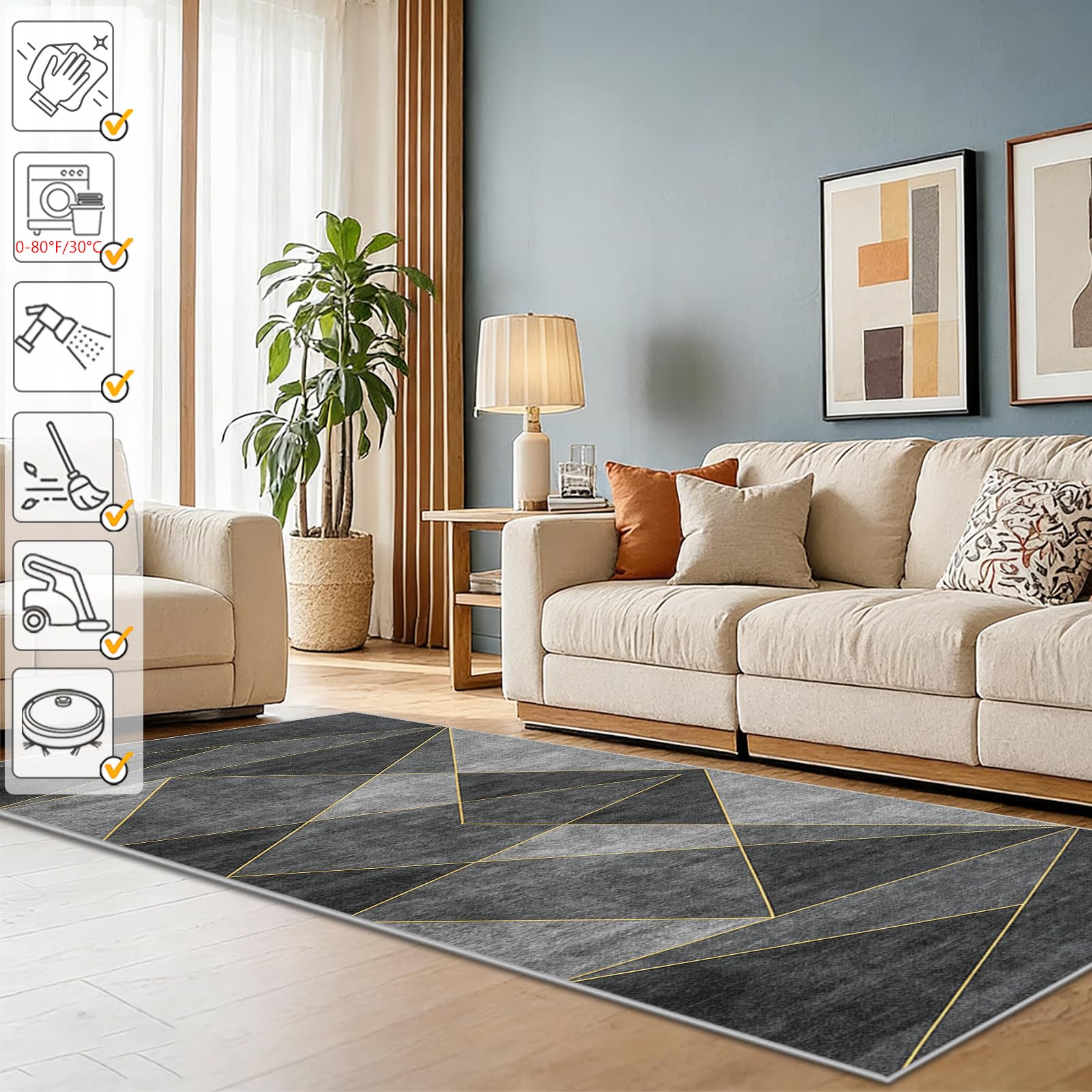 Tappeto Corridoio Moderno Runner Cucina Grigio 40x200cm