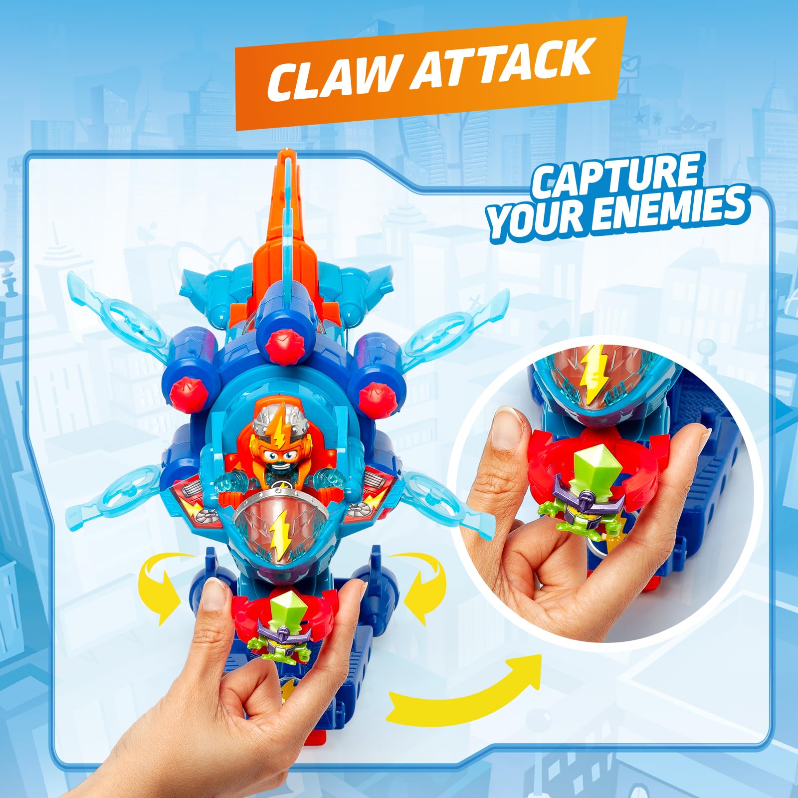 SUPERTHINGS Blaster Jet – Mini Odrzutowiec Bojowy z Wyrzutnią, Zestaw z Ekskluzywną Figurką Super Things, Mały Pojazd Zabawka dla Dzieci i Chłopców od Magicbox