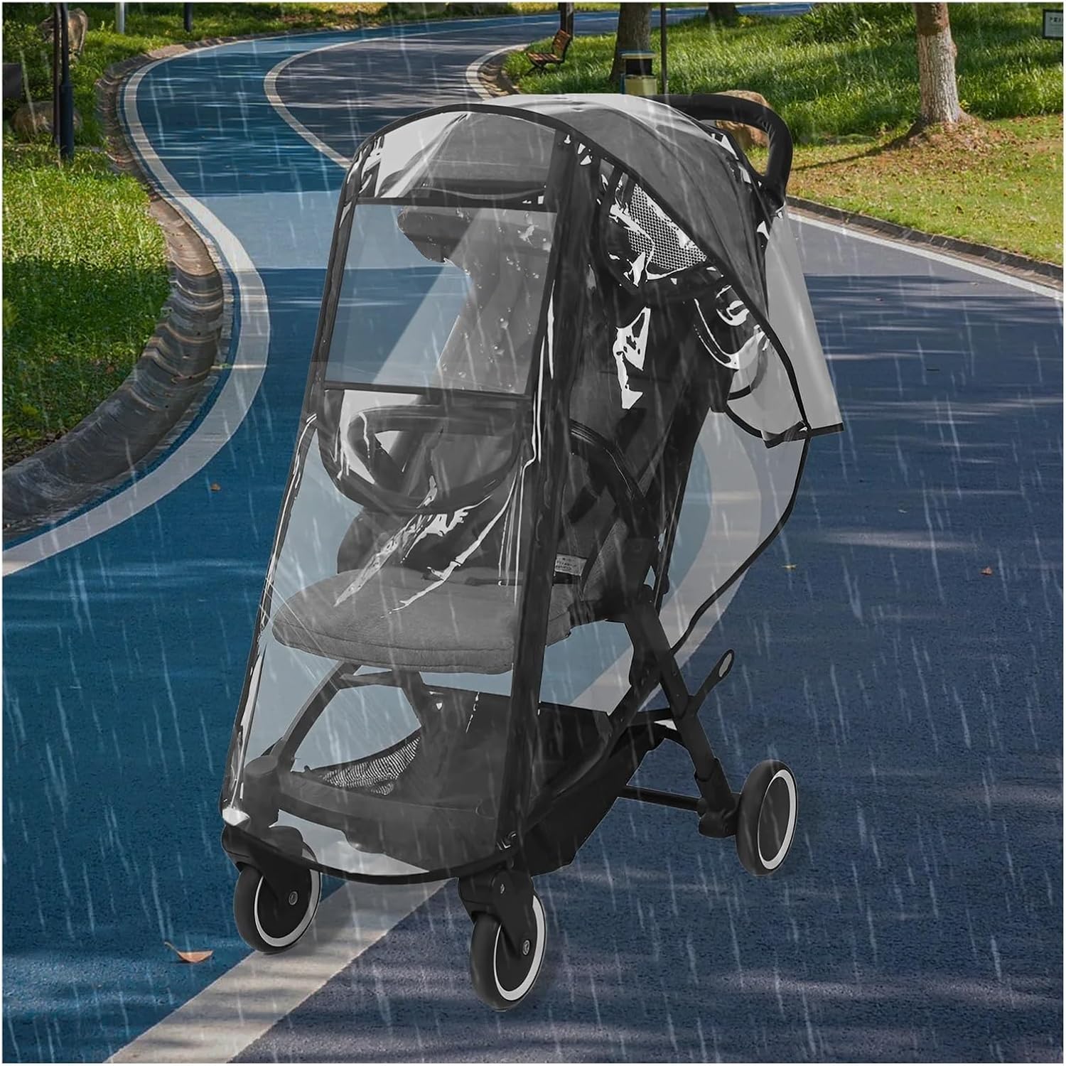 Lotion Pump Clip Locks Baby Stroller Rain Cover, Breathable Umbrella Raincoat Accessories for Lotion Shampoo Cleansing Oil Bottles