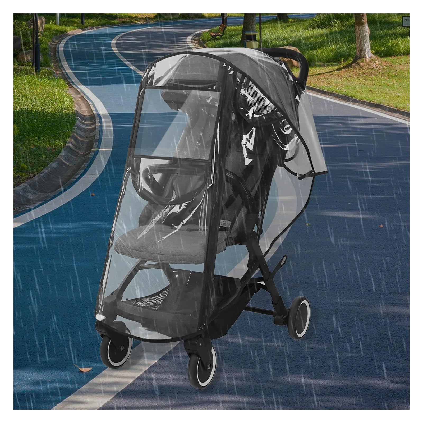 Funda de lluvia para cochecito de bebé, cubierta de lluvia, transpirable, accesorios impermeables para paraguas