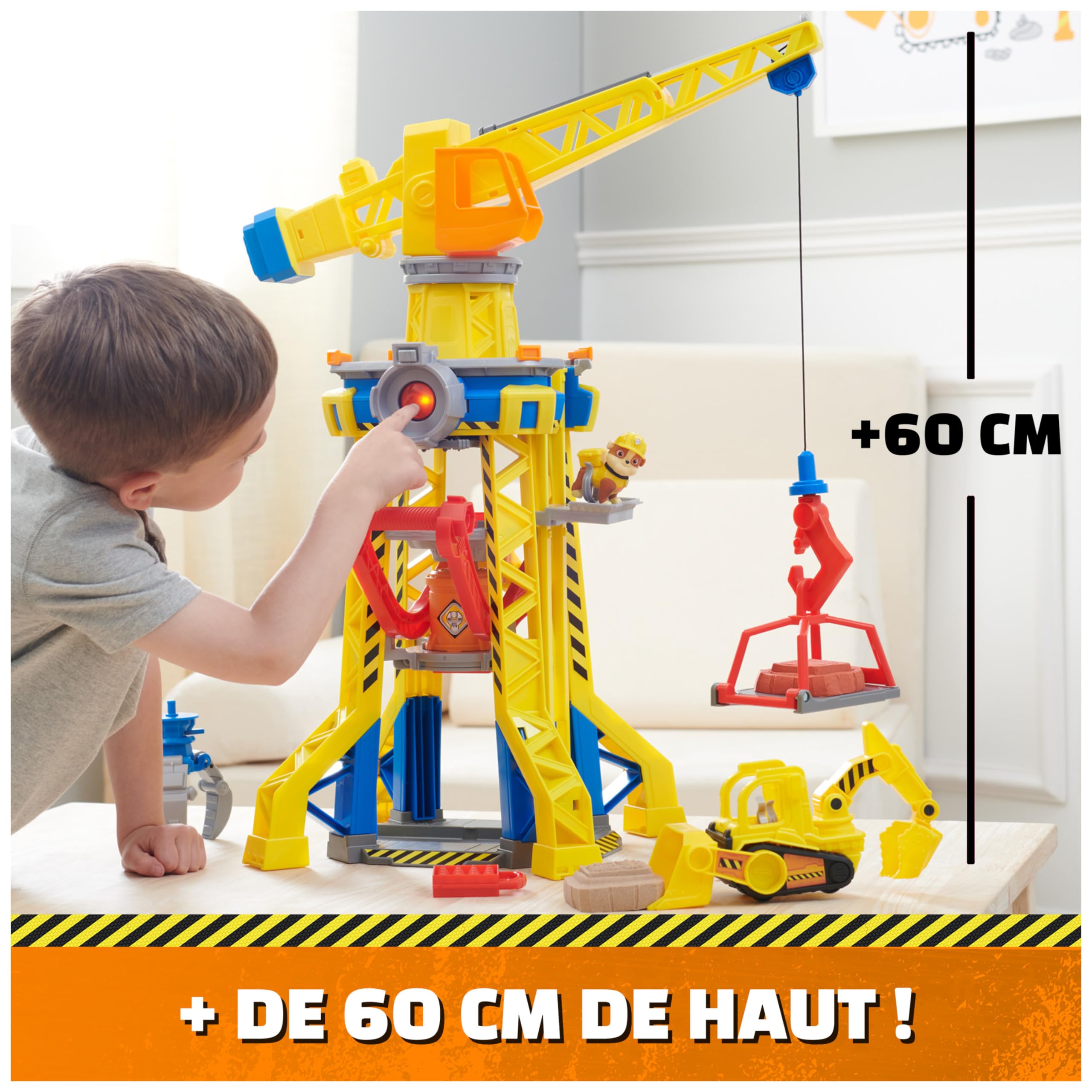 Ruben & Compagnie - Brico Park - Grue de Chantier Interactive - Véhicule Figurine Ruben Et Compagnie À Collectionner - Avec Sable Magique Kinetic Sand - Pat Patrouille Jouet - Jouet Enfant 3 Ans et +