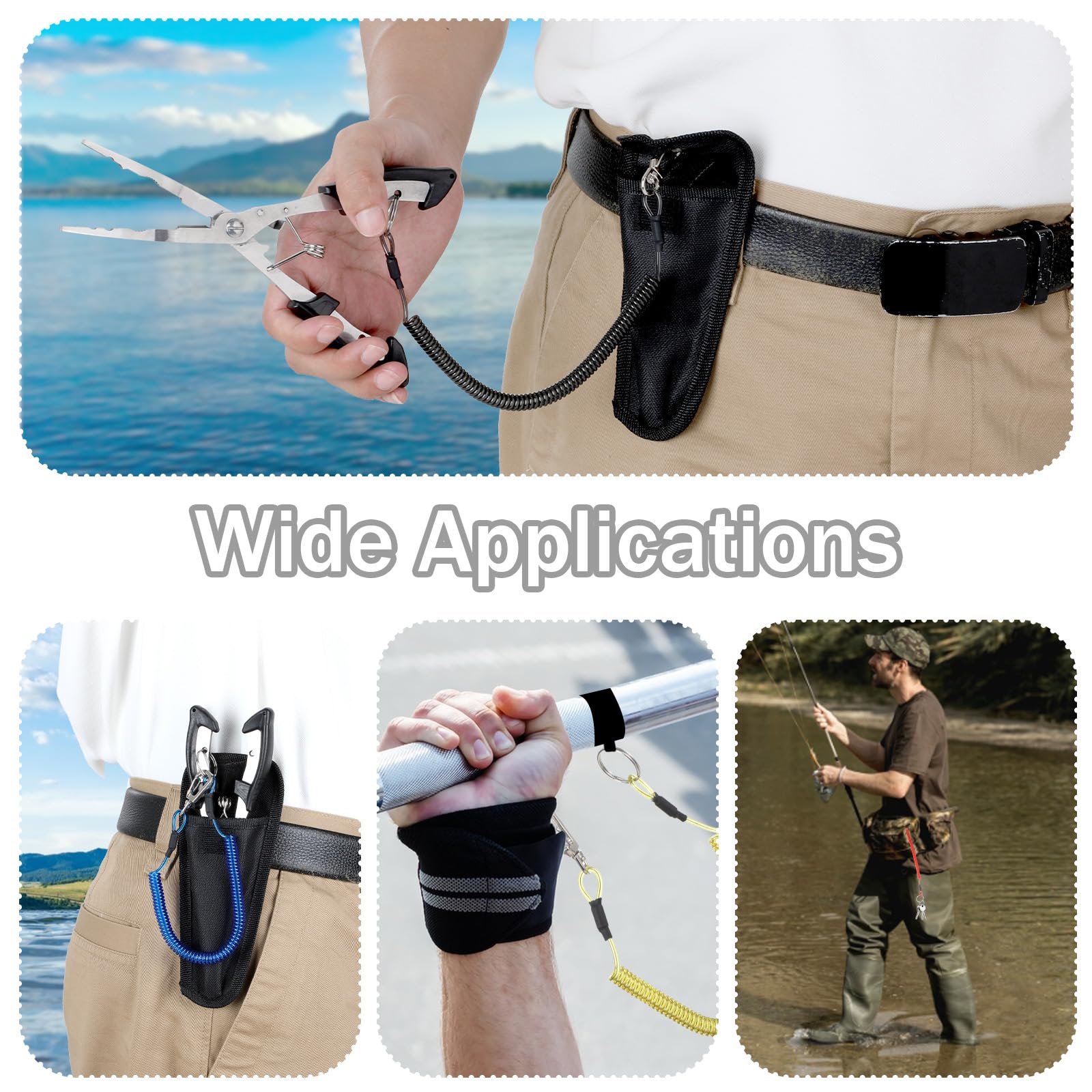 Amazon.com : 6 Pcs Fishing Lanyard Tool Tether Fly Fishing Lanyard with  Safety Retractable Coiled Tether for Hand Tools Pliers Boating Accessories.  : Sports & Outdoors