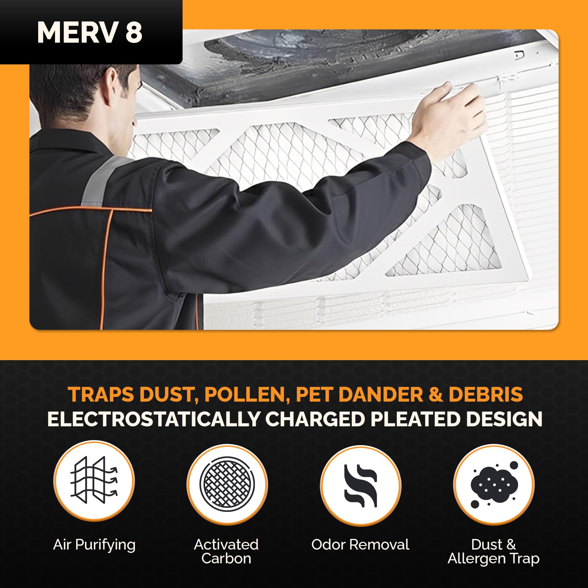 Tiger Tough 20x20x2 Air Filter MERV 8 MPR 600-800, High