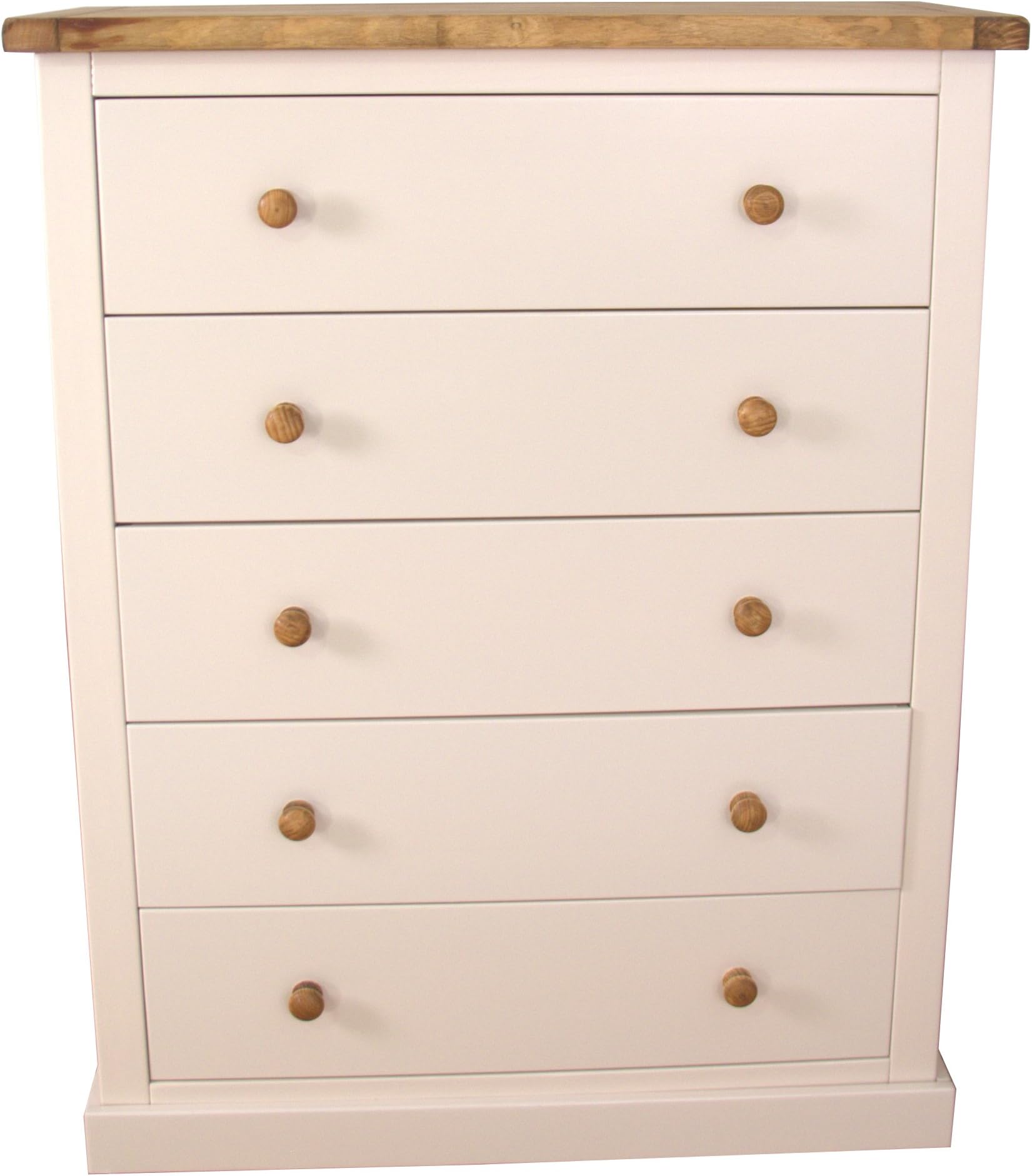 CBC Cabinets 5-Drawer Chest, Wood, Waxed