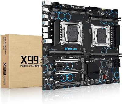 MACHINIST X99 Dual CPU Motherboard LGA 2011-V3, for Intel Xeon E5 v3 v4 CPU Processor, DDR4 Max Support 256GB, Gigabit LAN, PCIe 3.0, NGFF/NVME M.2, SATA 3.0, USB 3.0, E-ATX Server PC Mainboard