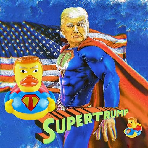 Miniatura 5 de Nuwani Pato de goma Super Trump, un héroe patriótico para los fanáticos del Sr. Presidente, perfecto para decoración en las elecciones de 2024 y