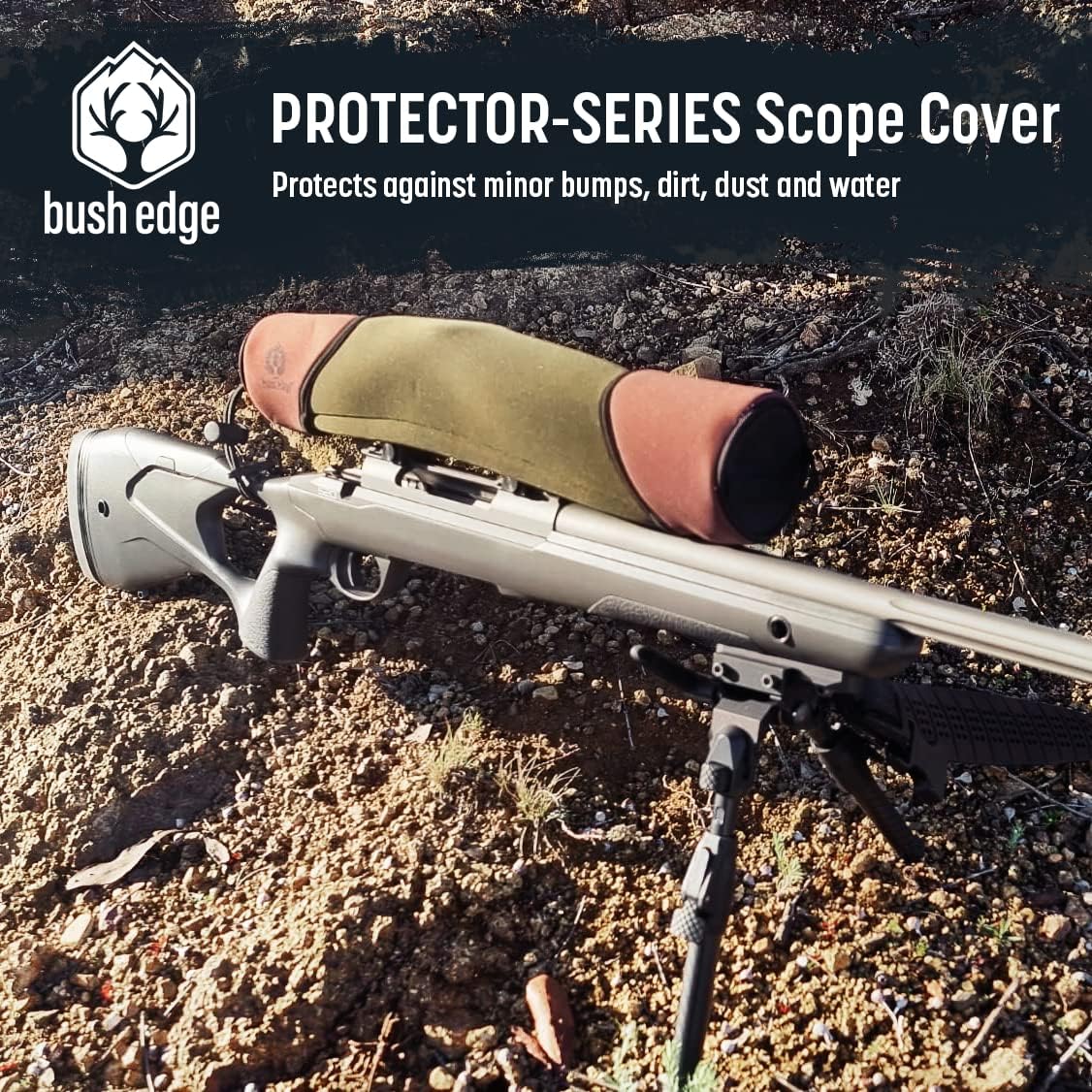 Scope Cover - Bush Edge Protector-Series | Impact Protection, Waterproof 3-Layer Neoprene, Reinforced Ends, Quick Access. Adjustable Cord for Varied Sizing